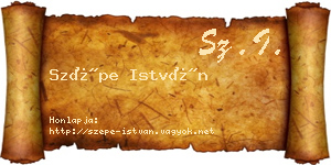 Szépe István névjegykártya